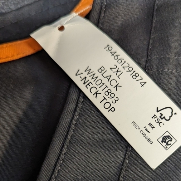 SCRUBSTAR Women's Core Essentials Stretch V-Neck Scrub Top WM01T893 2XL Black‎ - Picture 10 of 10